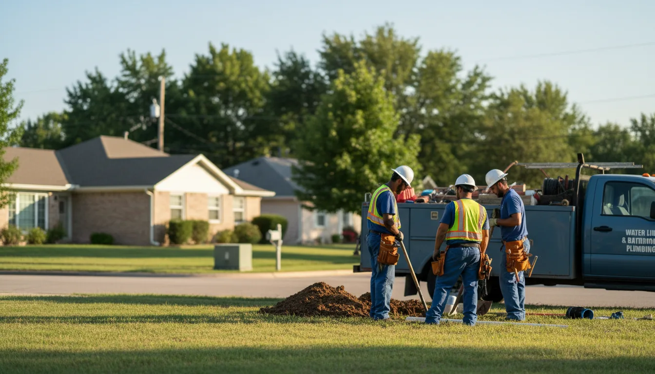 Residential water line and bathroom plumbing service in Huntingburg, IN
